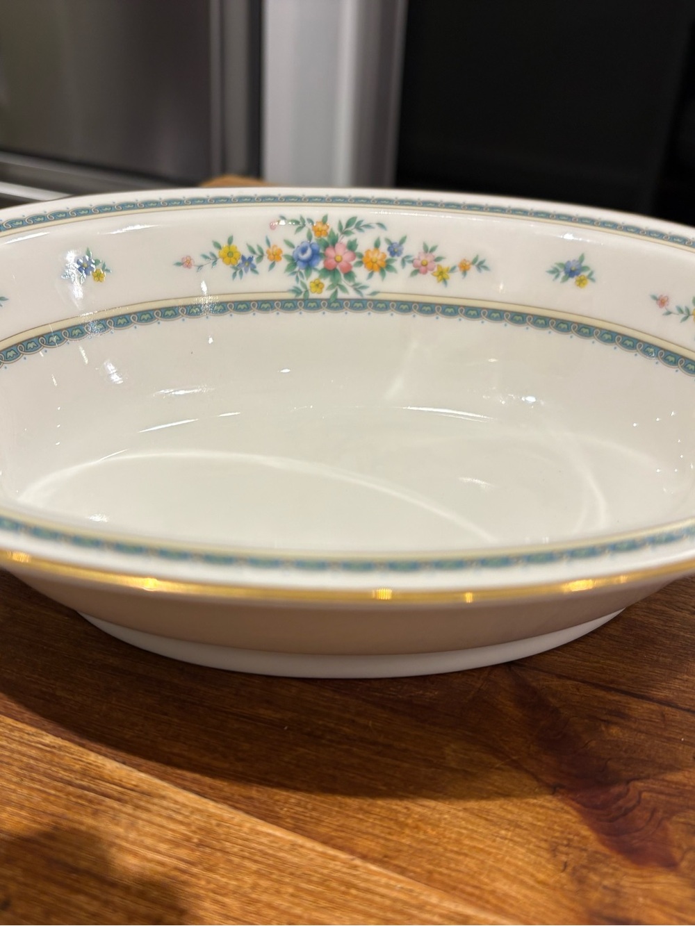Vintage Noritake Amenity Vegetable Serving Bowl - White with Pastel Flowers